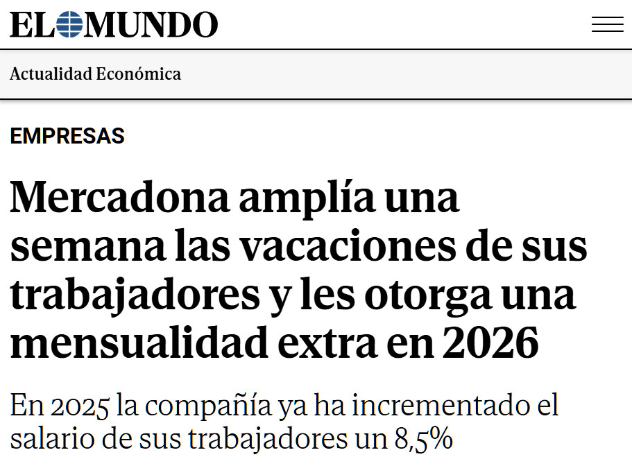 Pero cómo no van a odiar los de Podemos a Mercadona... Una empresa exitosa que no para de crecer mientras paga bien y excede los derechos exigidos por la ley.