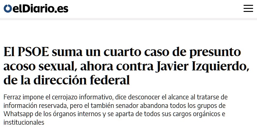CERO horas sin un nuevo escándalo del PSOE.