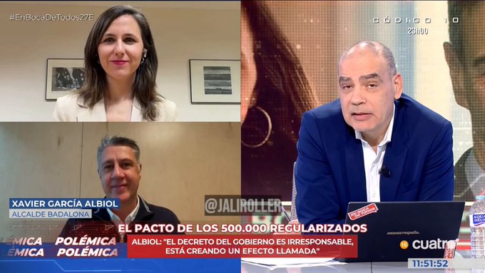 Nacho Abad a Ione Belarra al hablar de inmigración: "No me gusta que me llame usted racіsta, porque yo no soy racіsta".