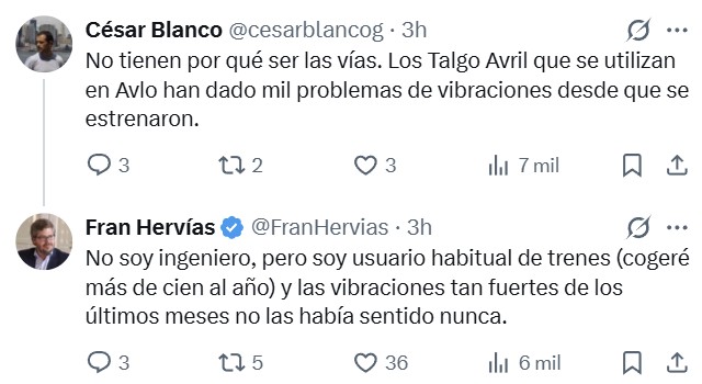 Muchas personas en redes sociales recuerdan haberse referido al mal estado de las vías en el tramo Madrid Sevilla.