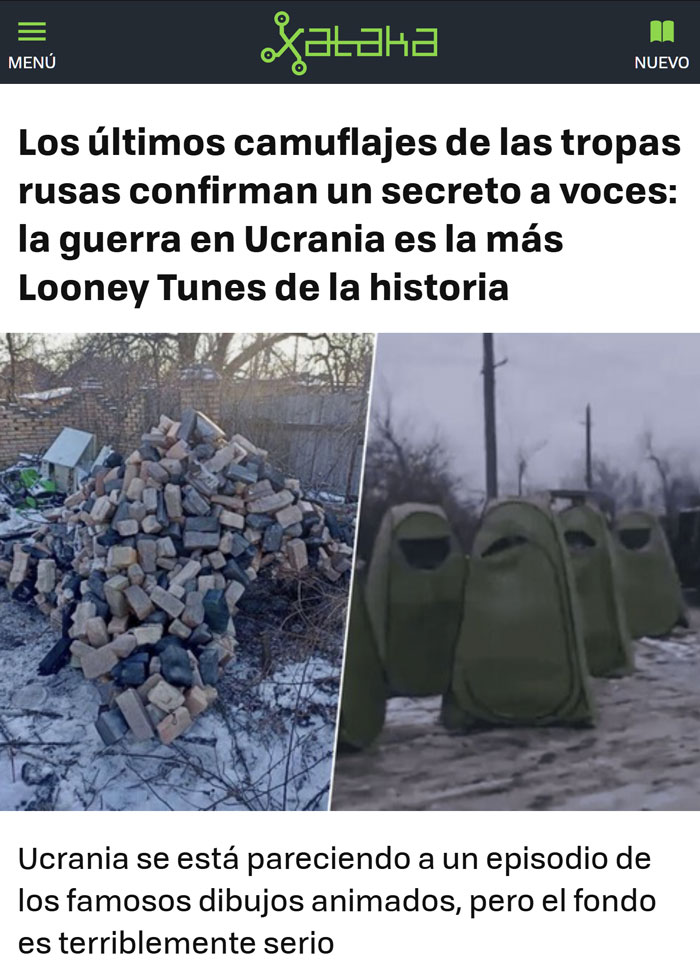 Los rusos tiran de creatividad para camuflarse de los drones ucranianos.