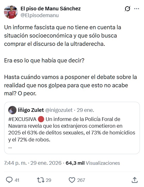 La Policía Foral de Navarra revela que el 65 % de los detenidos por agresión sеxual son extranjeros, el 79 % en el caso de los robos con violencia y el 73 % en el caso de los homіcіdіos.