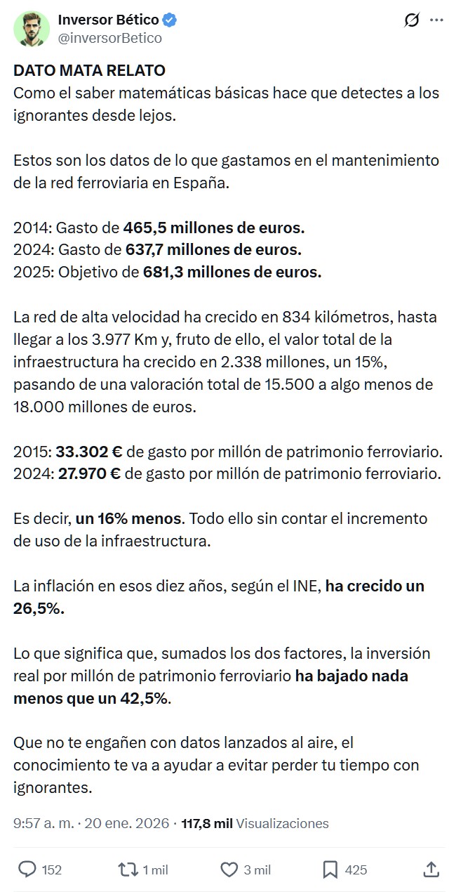 Eres el gobierno de España y tienes 1371 millones para gastar en transporte. Tu red ferroviaria y de carreteras se cae en pedazos. ¿Qué decides?: