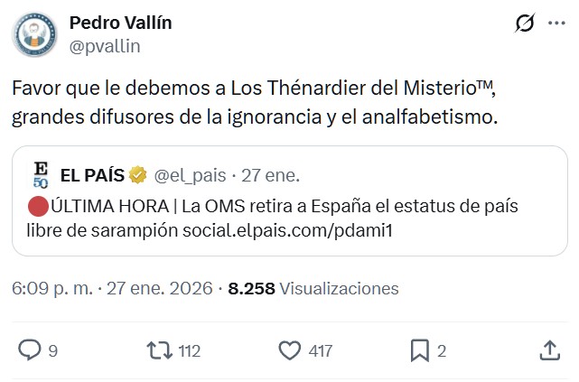 "Muchas gracias a los antivacunas".