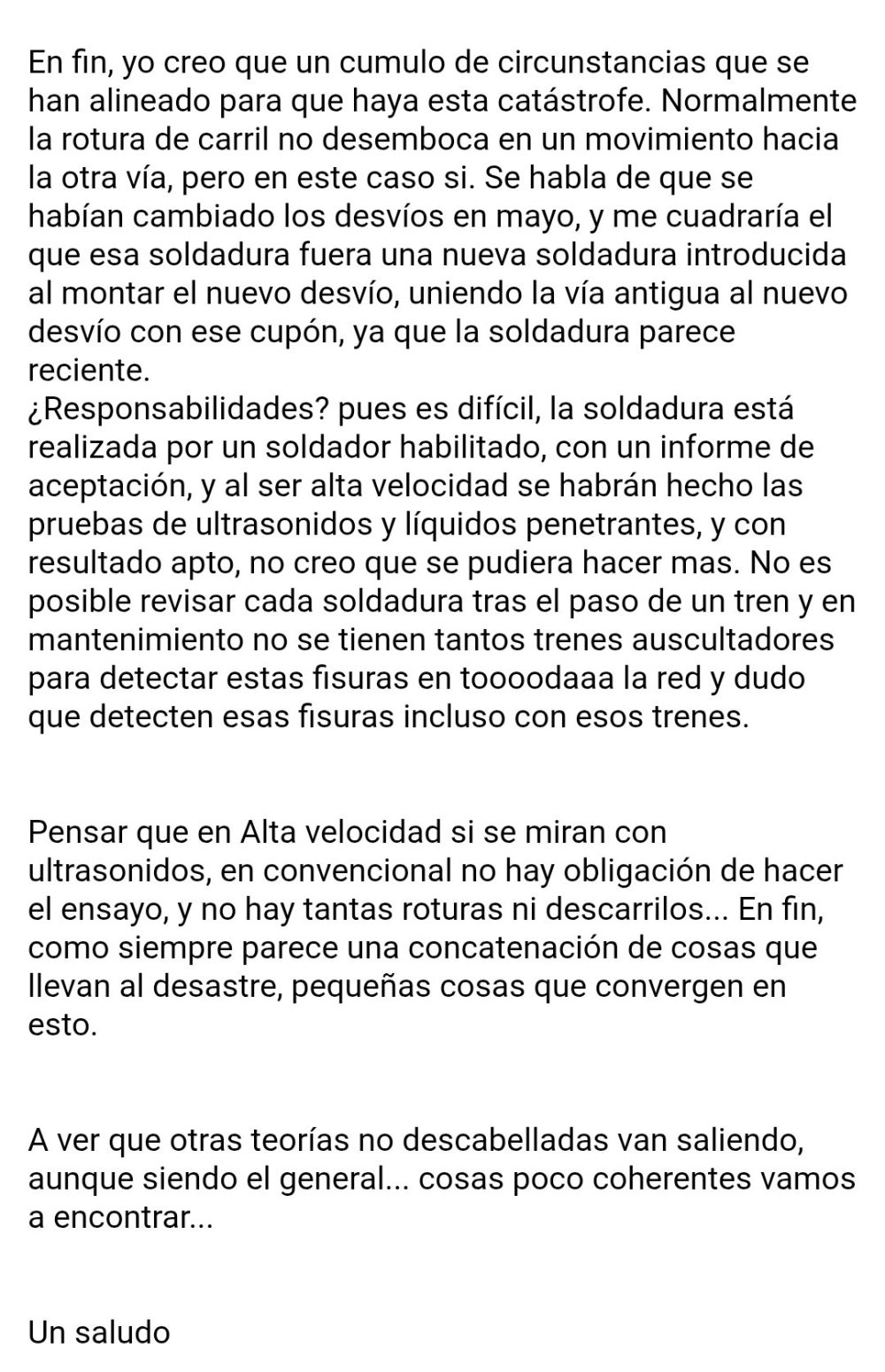 La teoría de un ingeniero ferroviario en ForoCoches