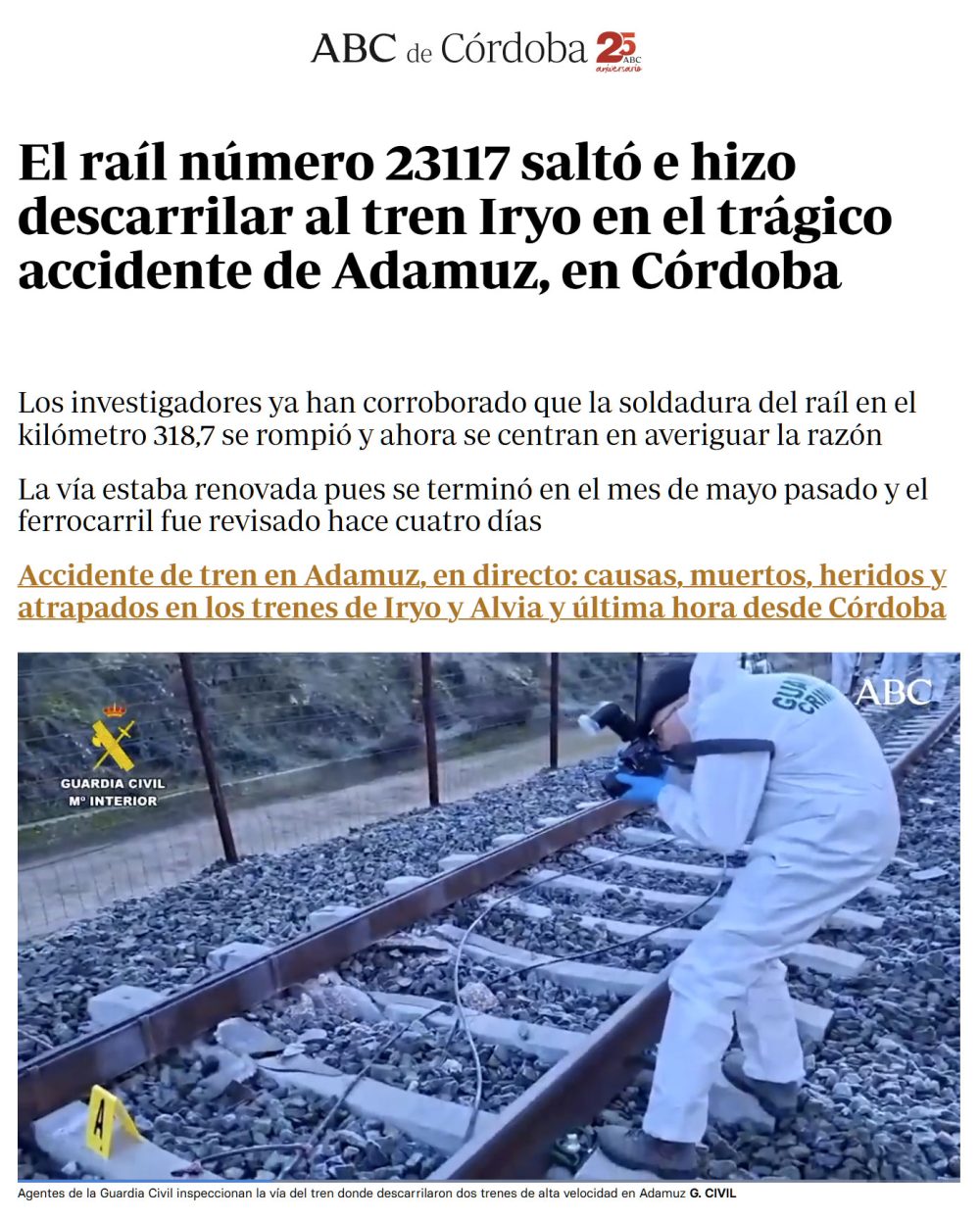 "Lo de la rotura de la vía es un bulo de la ultraderecha"