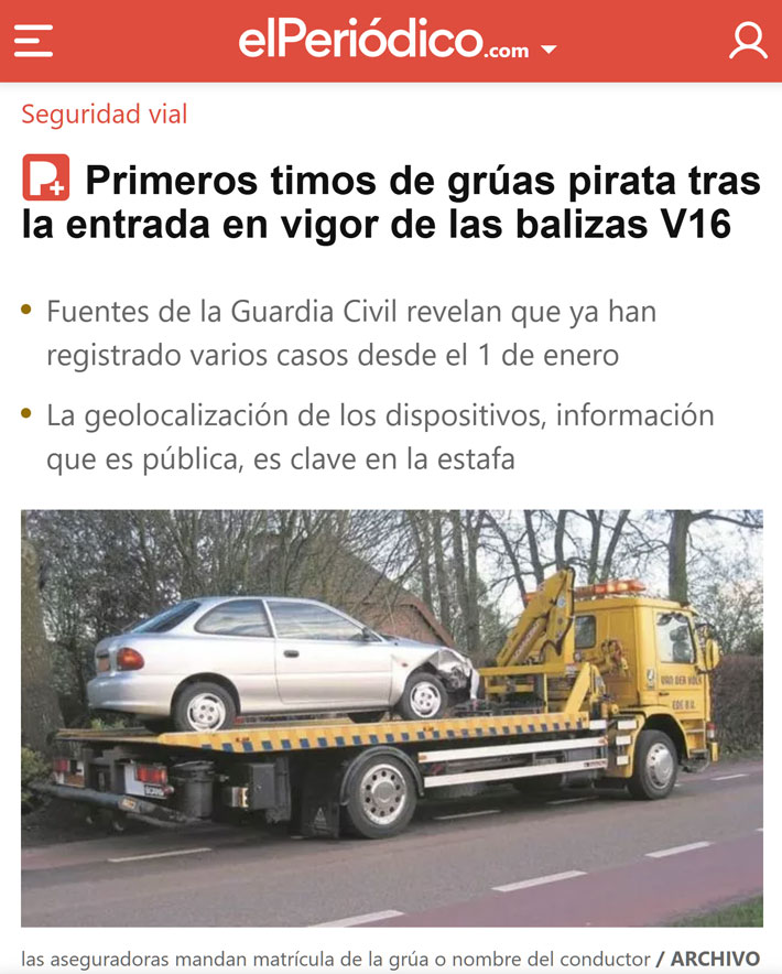 La chapuza de las Balizas V16 sigue escalando.