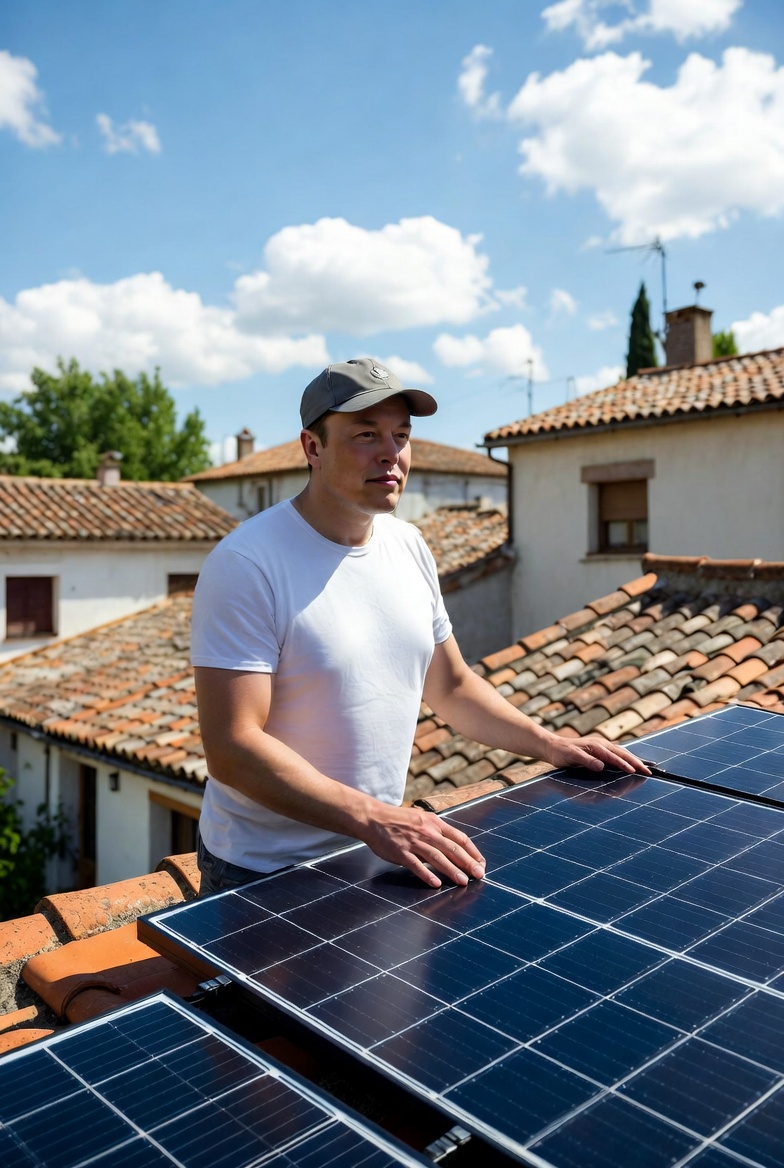 Elon Musk invita a Italia y España a llenar las zonas despobladas de placas solares.