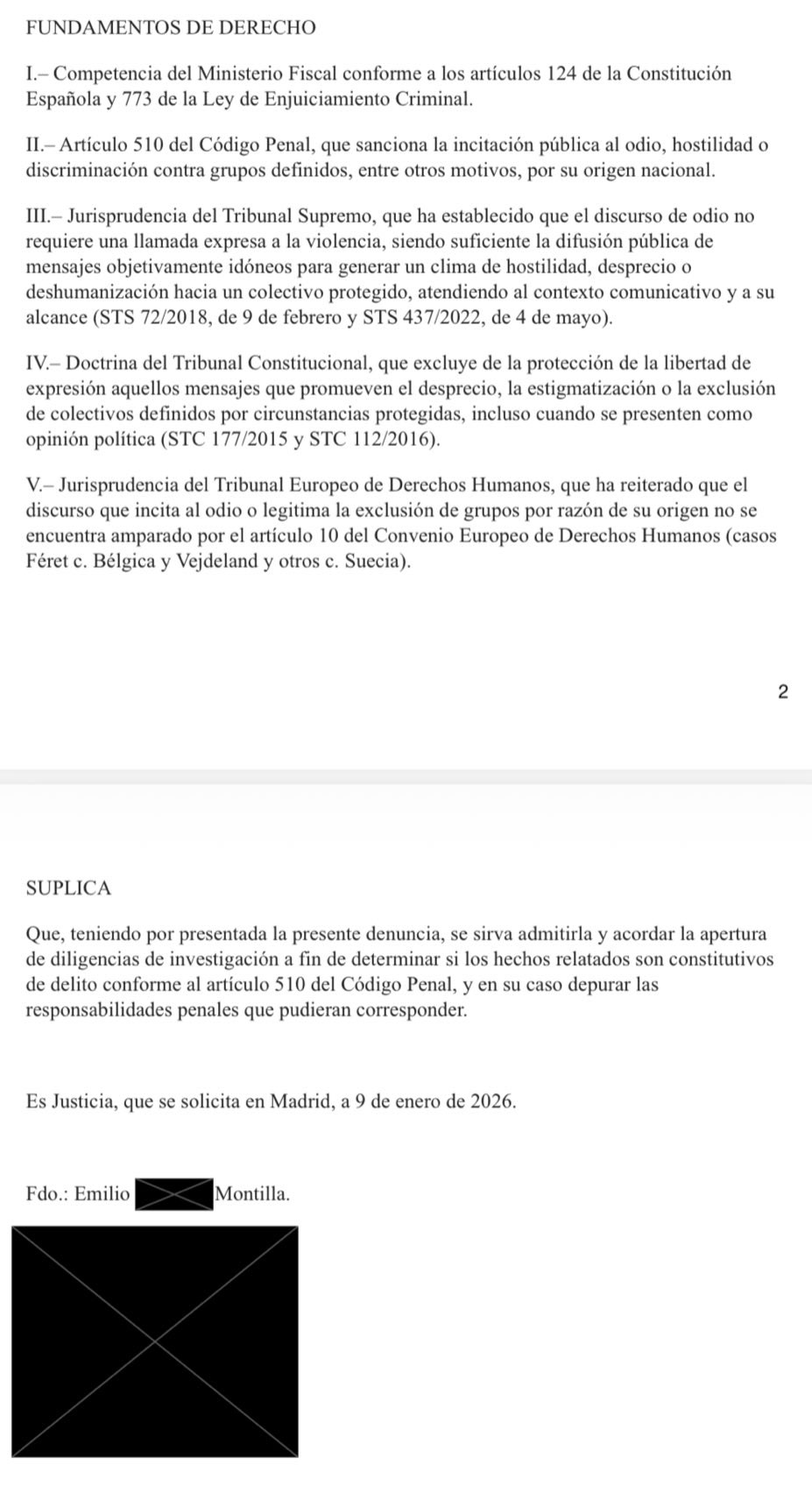 Emilio Montilla denuncia a Antonio Maestre por delіto de odio contra el pueblo venezolano.