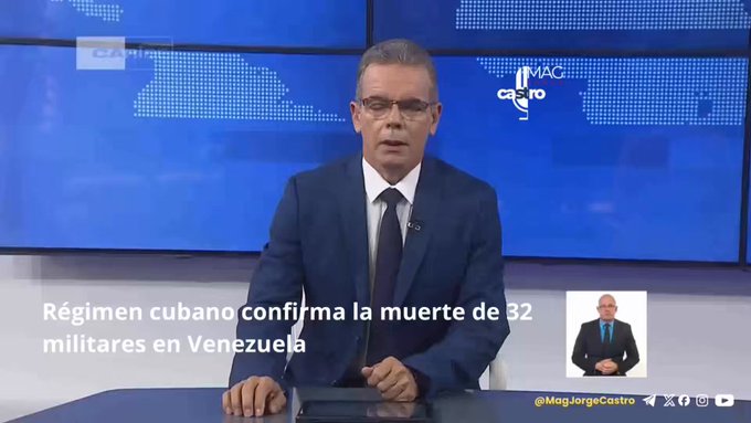 Régimen castrista confirma la muerte de 32 militares cubanos durante operación de extracción de Nicolás Maduro en Caracas.