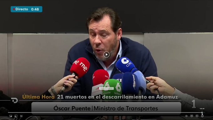 Óscar Puente dice que el accidente ha sido muy raro porque el tren era nuevo y se había trabajado en modernizar esas vías hace poco.