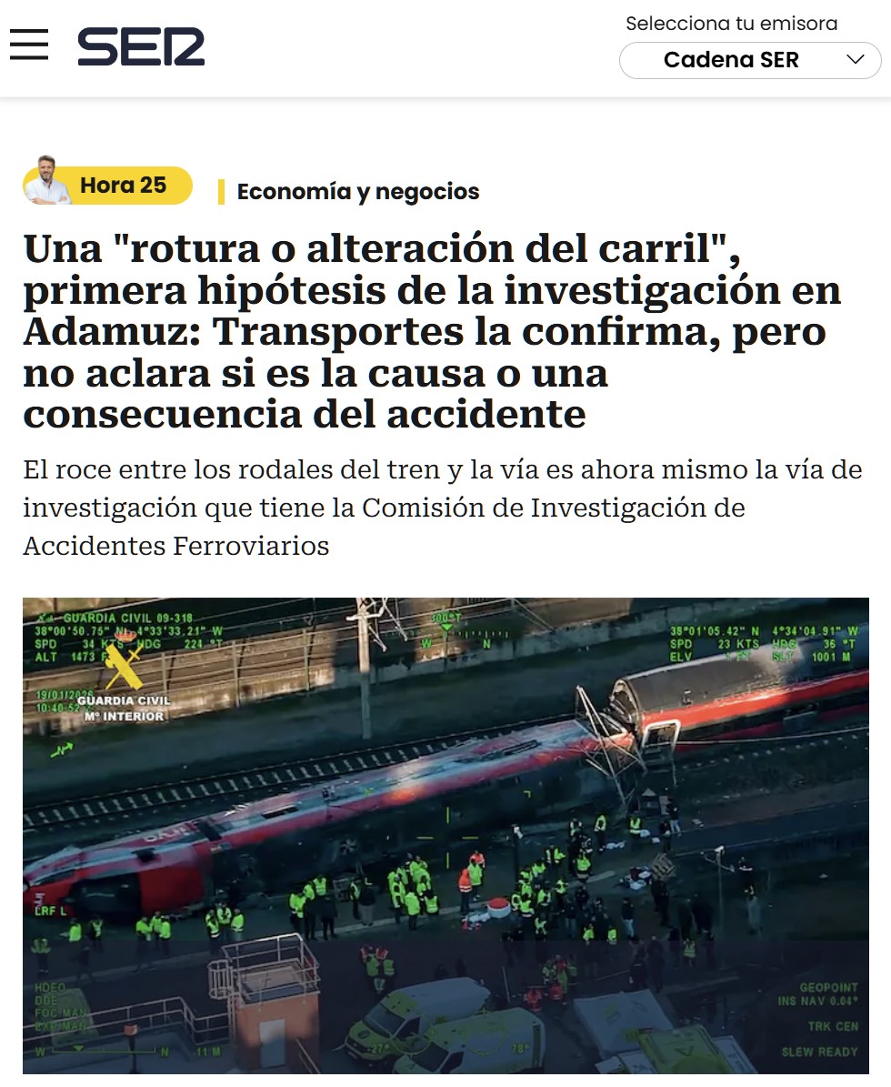 "Lo de la rotura de la vía es un bulo de la ultraderecha"