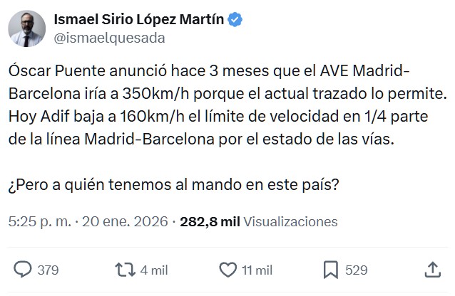 La reconstrucción de 3CatInfo se basa en la rotura de la vía por el lado derecho y tiene bastantes visos de ser la correcta.