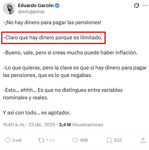 Alberto Garzón: "Nadie está hablando aquí de dinero ilimitado ni de crear dinero infinito"