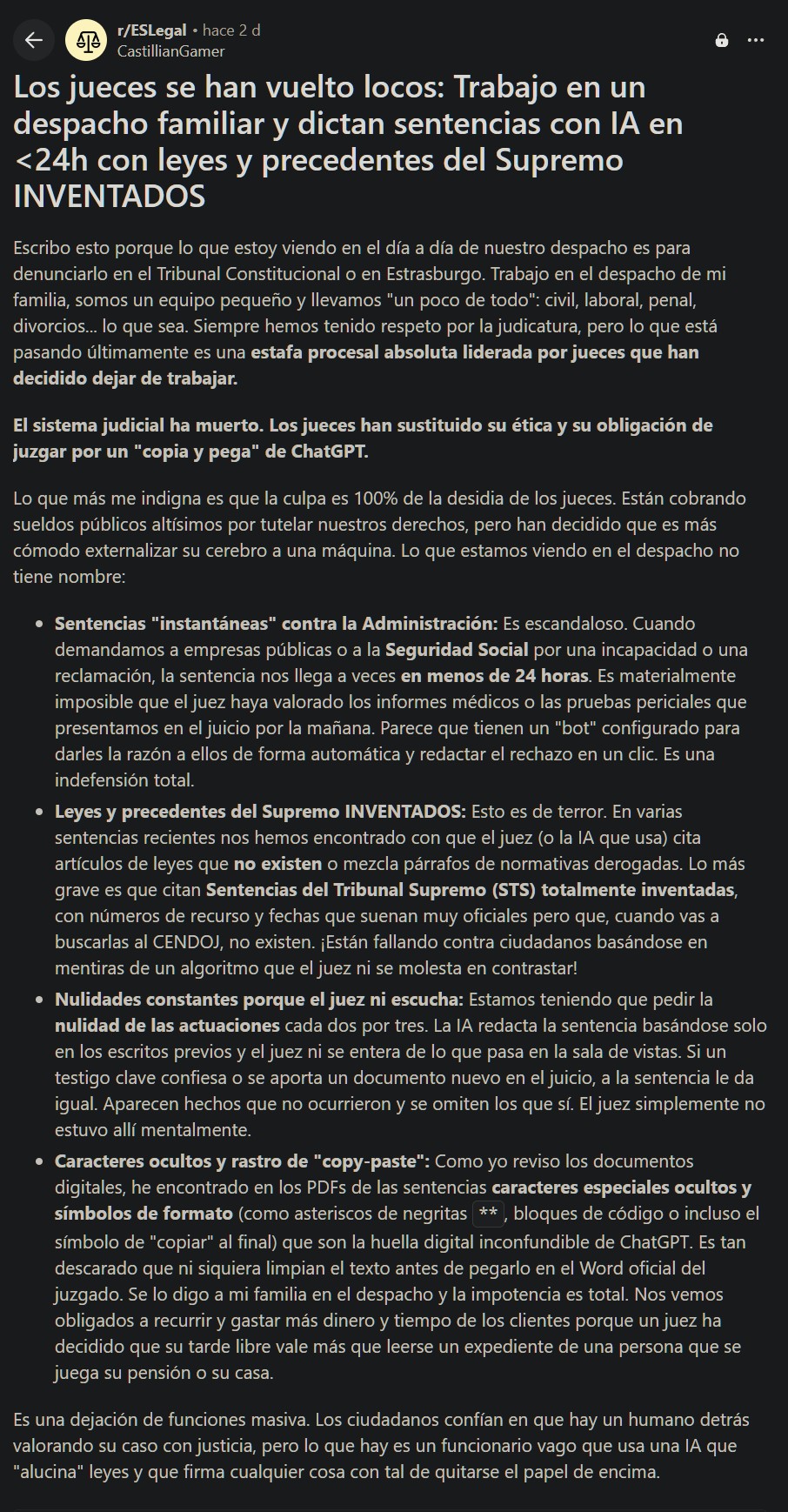 Los jueces están usando la IA para descargarse de trabajo, pero la están usando... MAL.