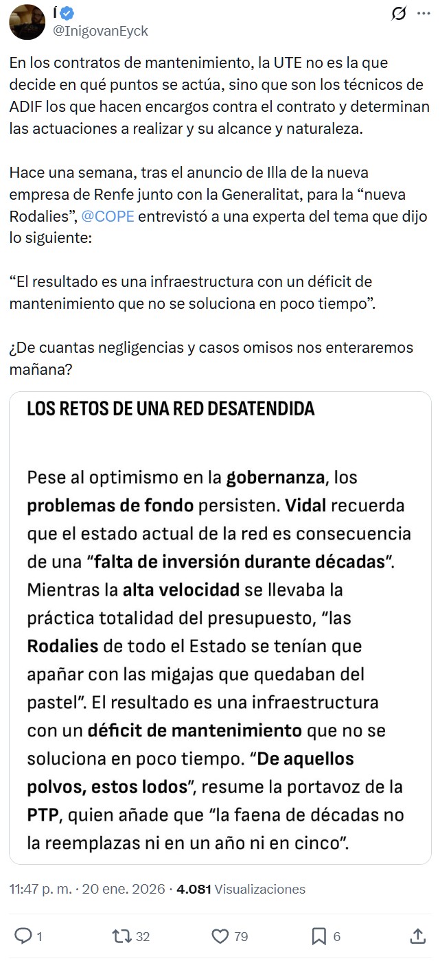 Dejavú: lo del tren de Rodalies descarrilado por el derrumbe de un muro... ya lo hemos visto antes.