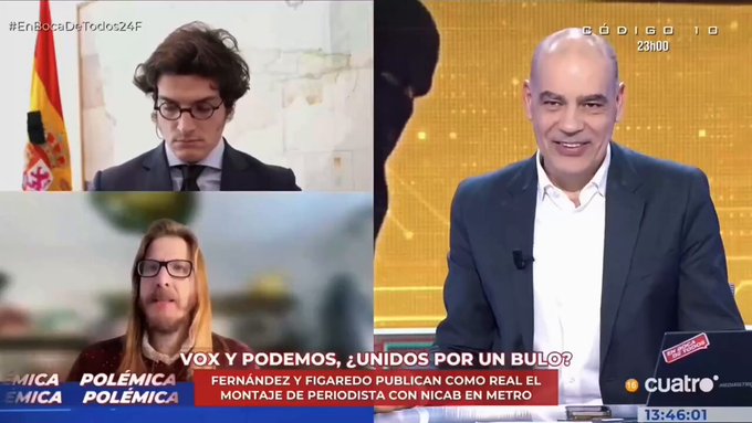 El portavoz de Podemos, Pablo Fernández, se disculpa públicamente por comerse una imagen creada con IA con la que acusaba a la periodista Rebeca Crespo de orquestar un bulo.