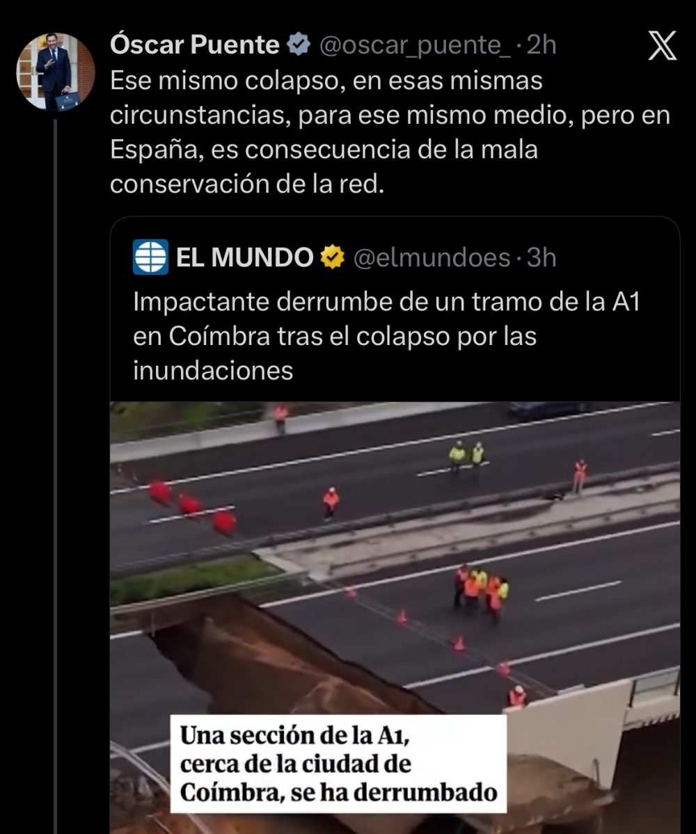 Óscar Puente siempre tiene un piso más en el sótano del fracaso.