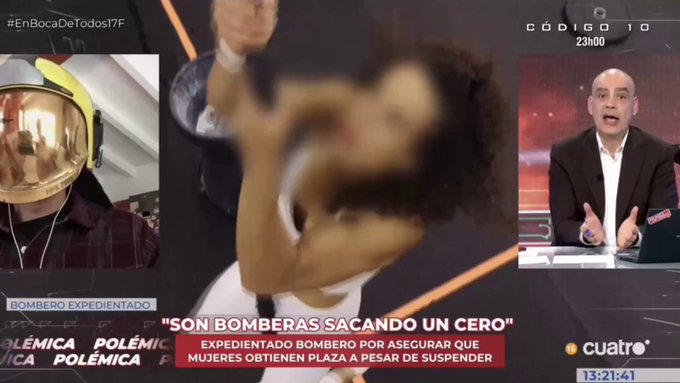 Bombero: "Se están quedando fuera personas con mejor nota y están entrando mujeres con un cero en conducción. Esto no es feminismo, esto es fundamentalismo".