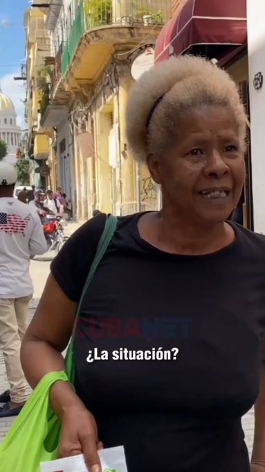 Cubana de a pie, escueta y contundente con la situación de Cuba: "¿La Situación? La misma que tenemos hace 67 años, Hambre, Churre, Necesidad. No hay ni sal en una Isla rodeada de Mar"