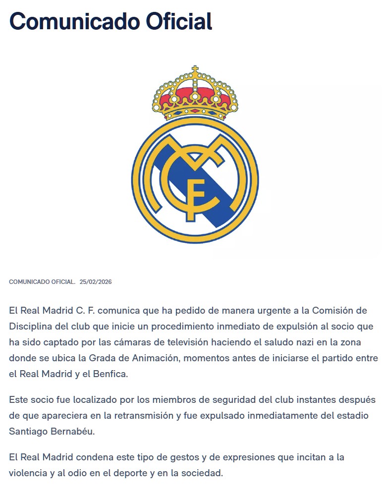 El hombre expulsado del Bernabéu por hacer el saludo nazі se explica en un vídeo surrealista.