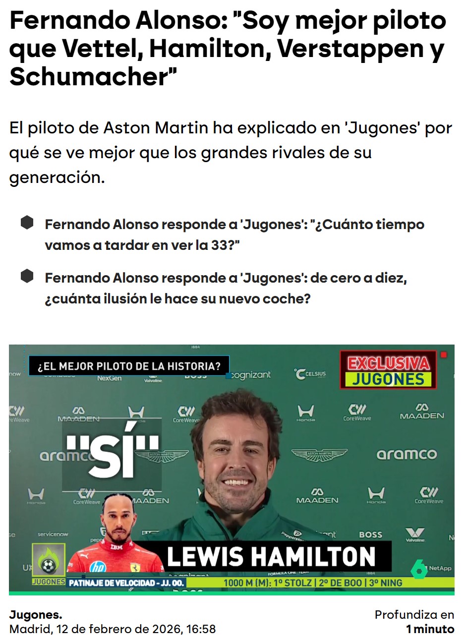 La modestia no está entre las virtudes de Fernando Alonso.