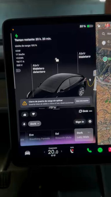 Grok acaba de llegar a todos los Tesla de España.