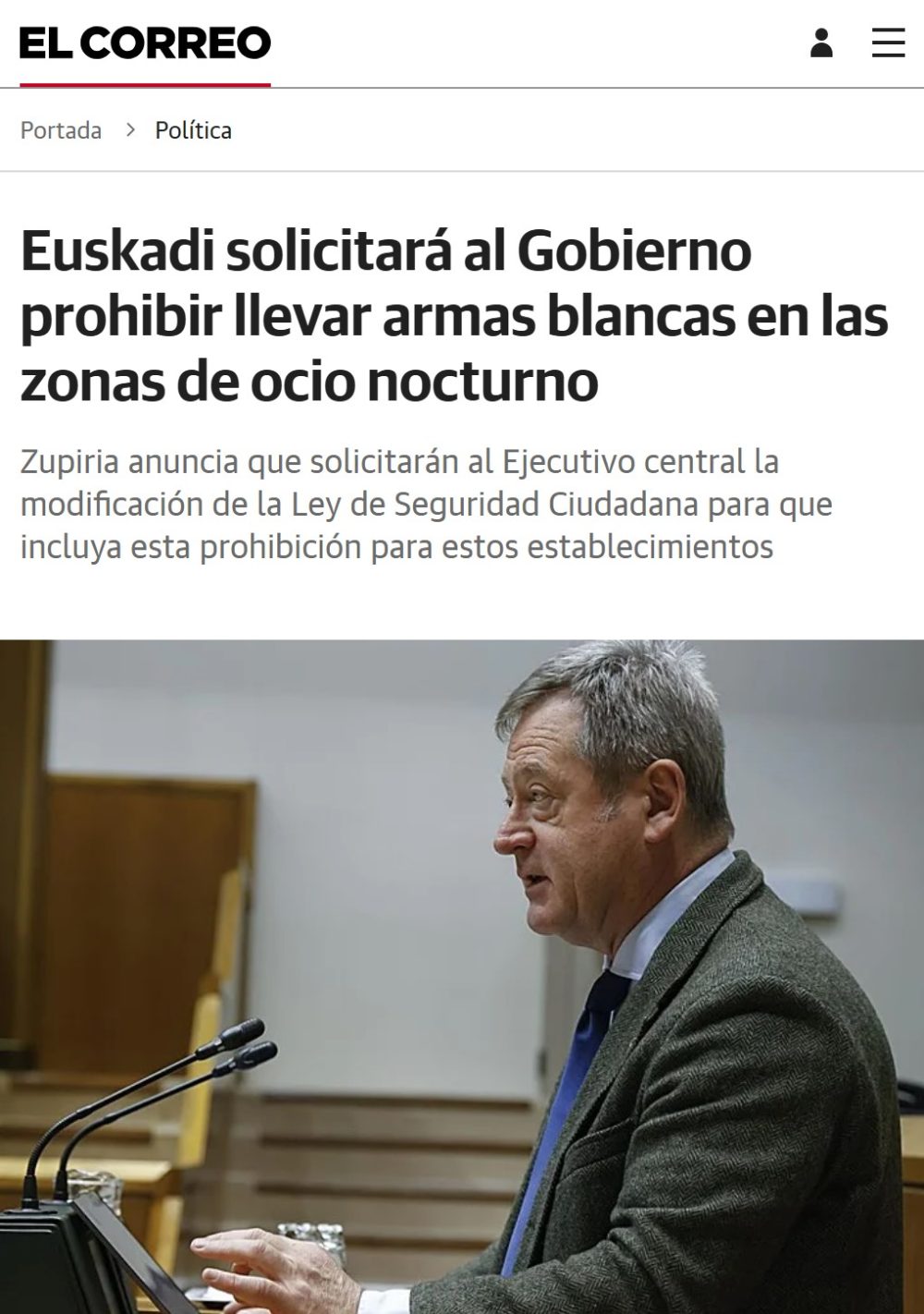 Euskadi quiere prohibir TODAS las аrmаs blancas en las zonas de ocio nocturno. La incautación de éstas se ha más que duplicado en los últimos años.
