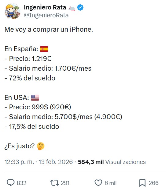 La diferencia entre comprarte un iPhone en España y comprártelo en EEUU.