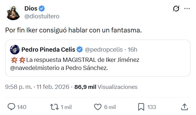 La respuesta de Iker Jiménez al ataque de Pedro Sánchez hoy en el Congreso.