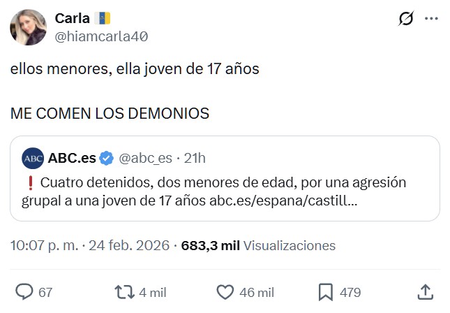 Ellos menores, ella joven de 17 años