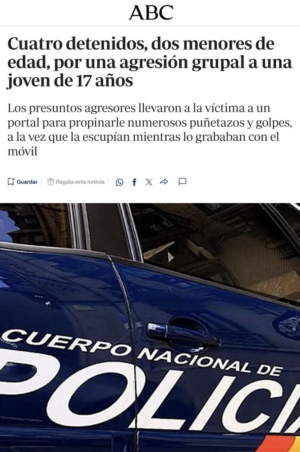 Ellos menores, ella joven de 17 años