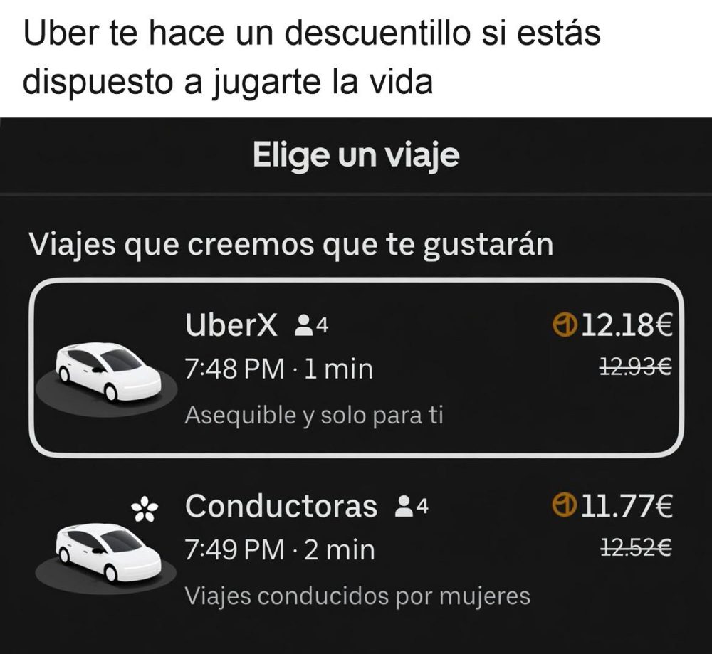 ¿Por qué el Uber es más barato si conduce una mujer?
