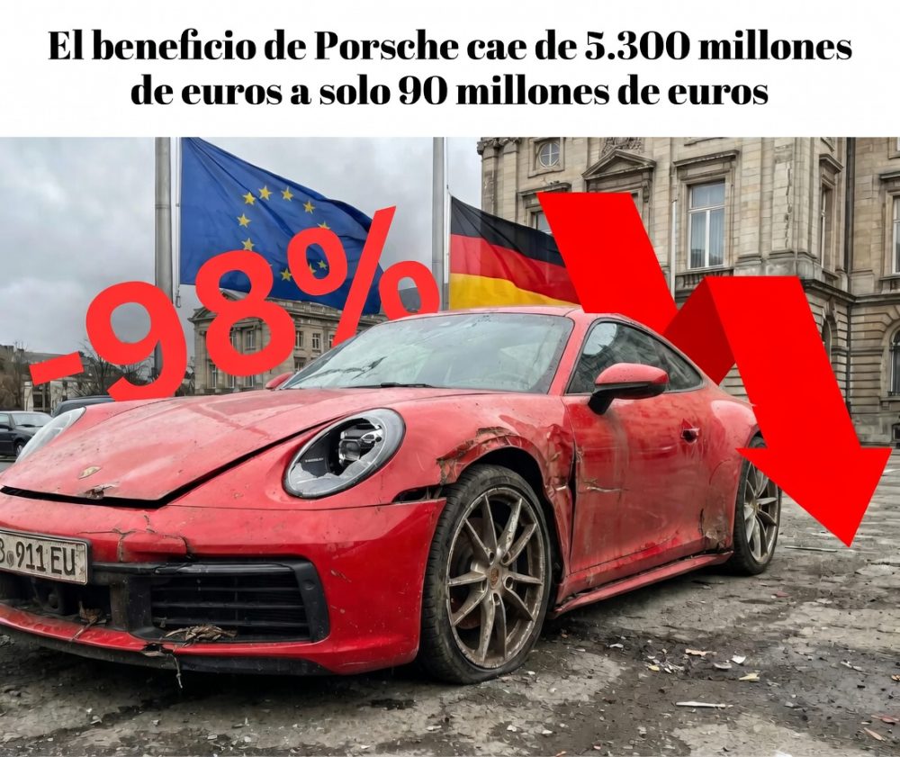 Porsche se estrella: su beneficio cae un 98% y deja a la marca al borde de las pérdidas