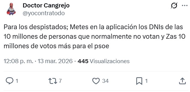 La Junta Electoral Central JEC avala que se pueda votar identificándose simplemente mostrando la app miDNI, pero sin ninguna verificación criptográfica.