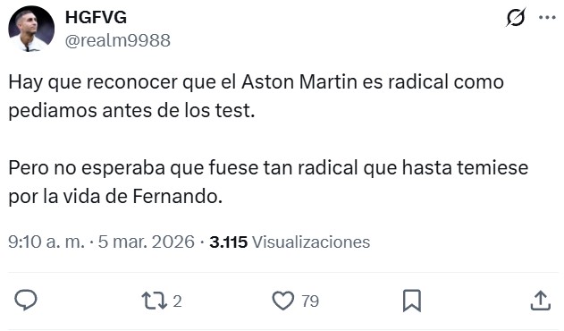 El Aston Martin es tan malo que más de 25 vueltas al volante podrían dejarle las manos fritas para siempre a Fernando Alonso.