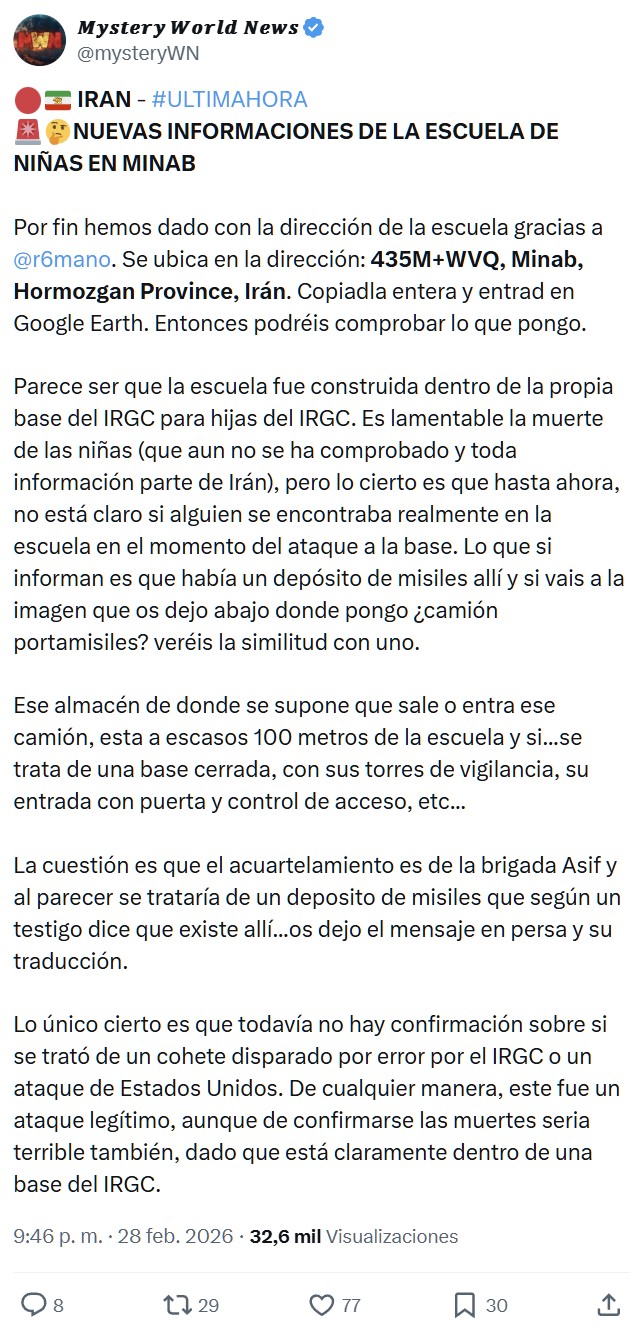 ¿Qué se sabe del colegio bombardeado de Irán?