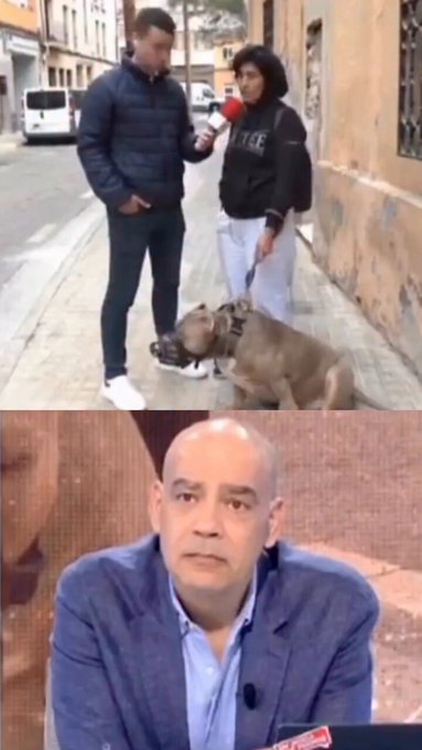 Señora : "mi perro siempre gruñe a los betunes"