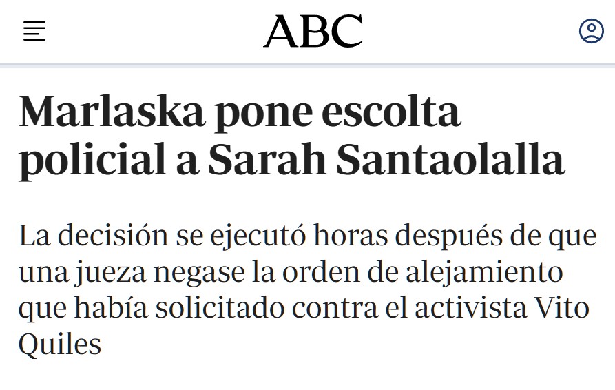 Mientras el juez, con buen criterio, le niega la orden de alejamiento a Sarah Santaolalla, el Gobierno...