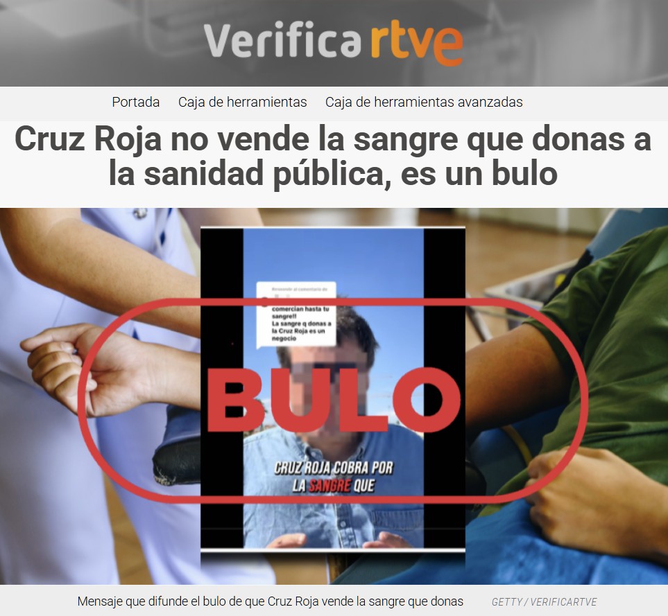 Cruz Roja no vende la sangre que donas a la sanidad pública, es un bulo: Recibe una «compensación» de 69,75 euros por bolsa donada :D