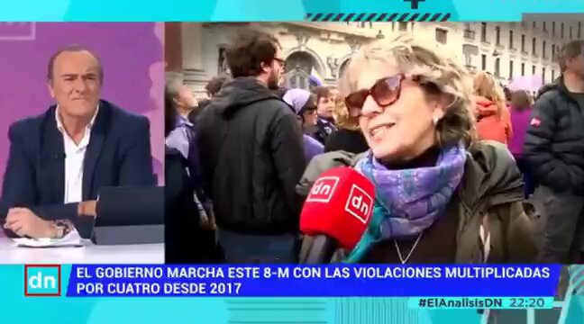 Telemadrid pregunta a una manifestante del 8M: "¿Ha crecido la inseguridad?"