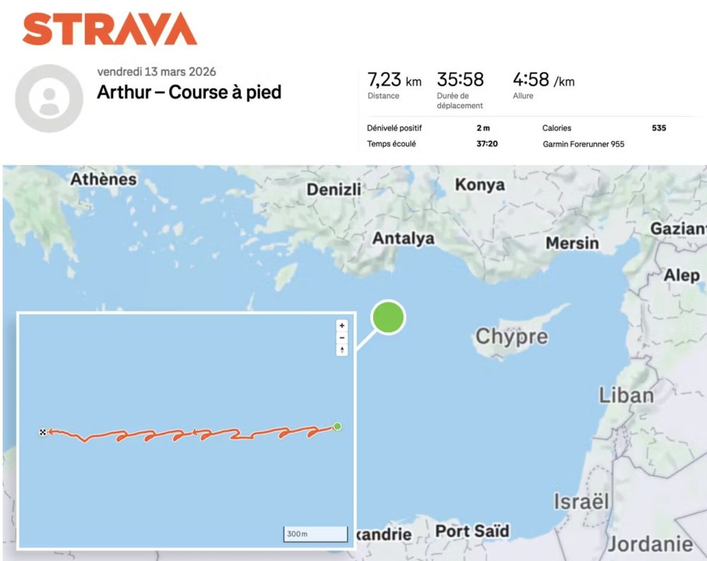Según informa Le Monde, la localización del portaaviones francés Charles de Gaulle fue posible gracias al descuido de un marinero que utilizaba la aplicación para correr Strava.