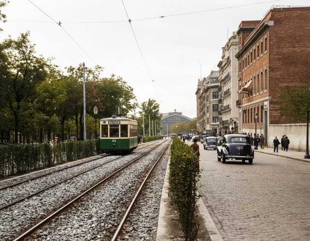 El Paseo del Prado de Madrid en 1949 y en la actualidad.