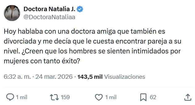 Un hombre nunca diría que no encuentra mujeres de su nivel.
