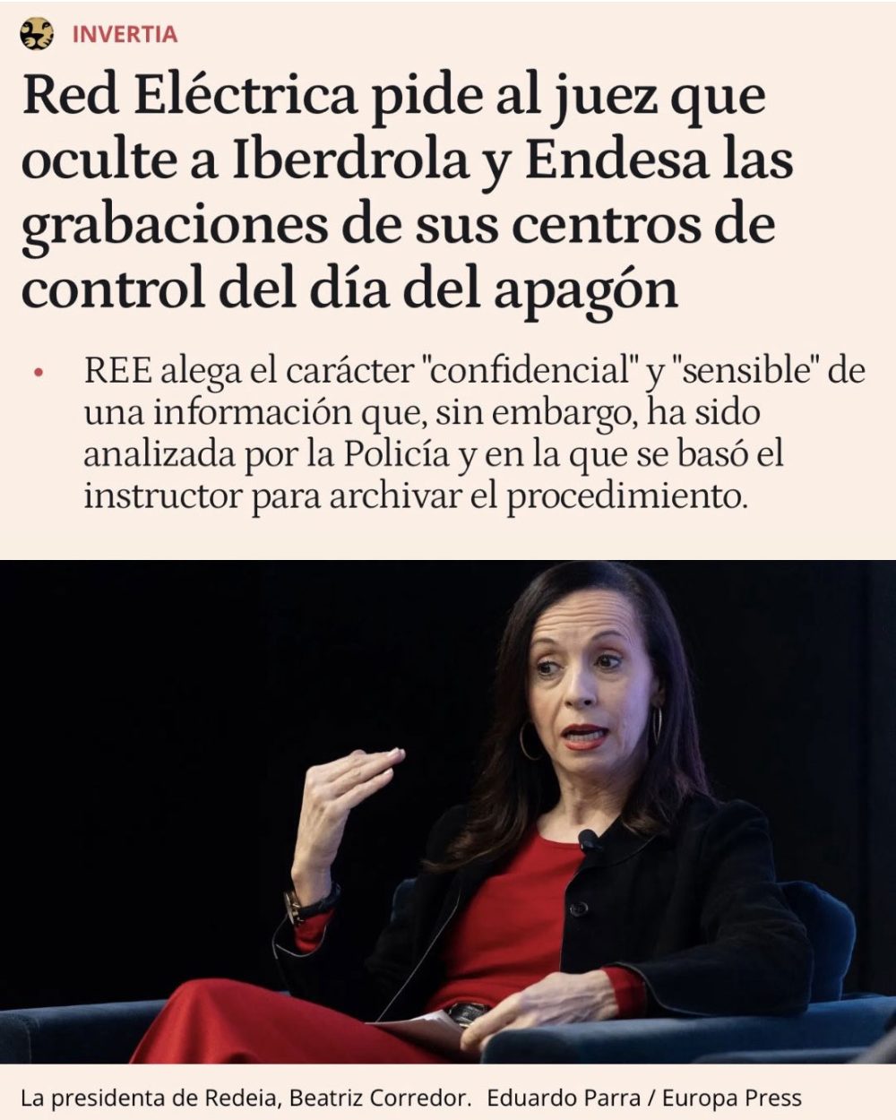 El diario El Mundo ha publicado parte del contenido de grabaciones reales entre compañías eléctricas y Red Eléctrica, aportadas por el sector a la comisión de investigación del apagón en el Senado.