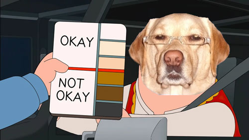 Señora : "mi perro siempre gruñe a los betunes"