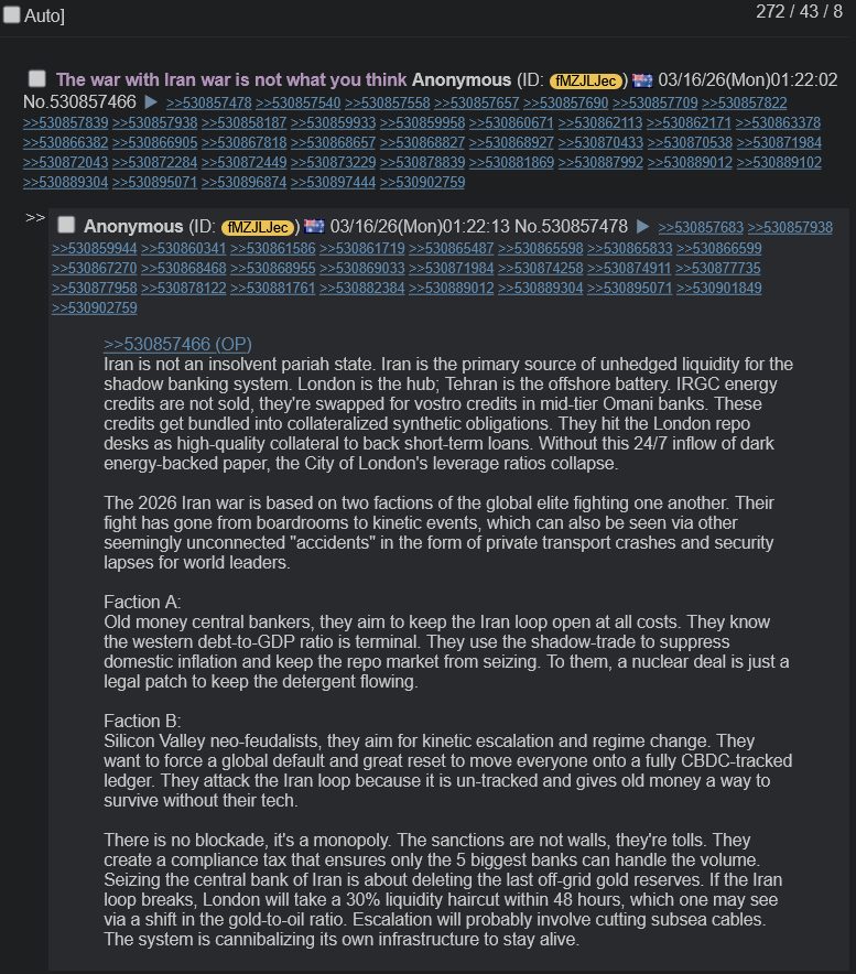 El hacker conocido como 4chan explica la verdadera razón de la guerra con Irán.