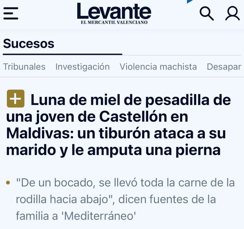 Luna de miel arruinada porque un tiburón le arrancó la pierna a mi novio.