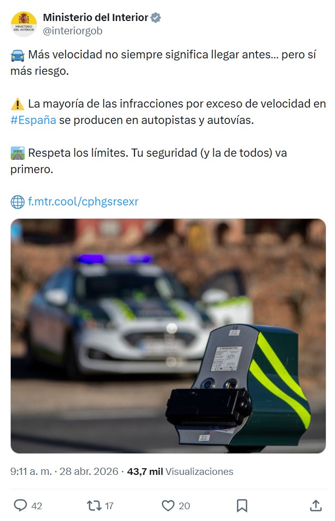 "Más velocidad significa más riesgo".