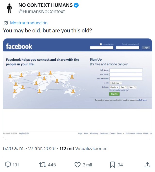 Eres viejo, pero... ¿así de viejo?